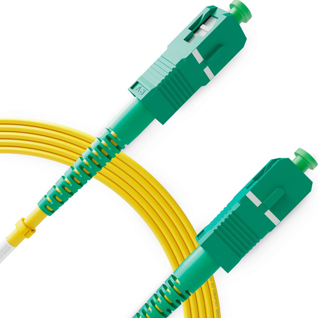 SC to SC Fiber Patch Cable Single Mode Simplex, APC/APC, OS1 9/125, 3.0mm LSZH  ( 1 Pack )
