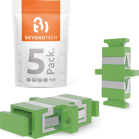 Fiber Optic SC to SC Adapter Singlemode APC Simplex - 5 Pack 