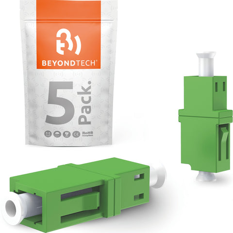 Fiber Optic LC to LC Adapter Singlemode APC Simplex - 5 Pack 