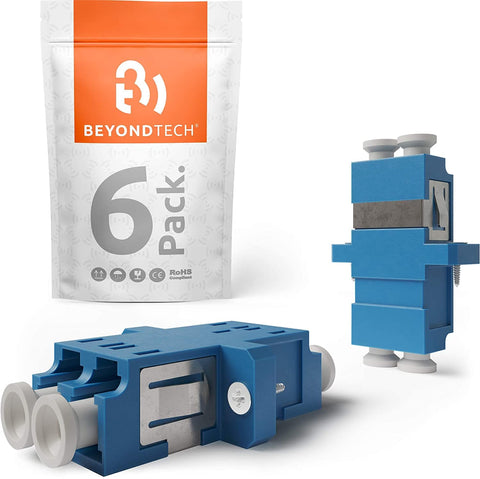 Fiber Optic LC (Female) to LC Adapter Singlemode UPC Keystone - 5 Pack 