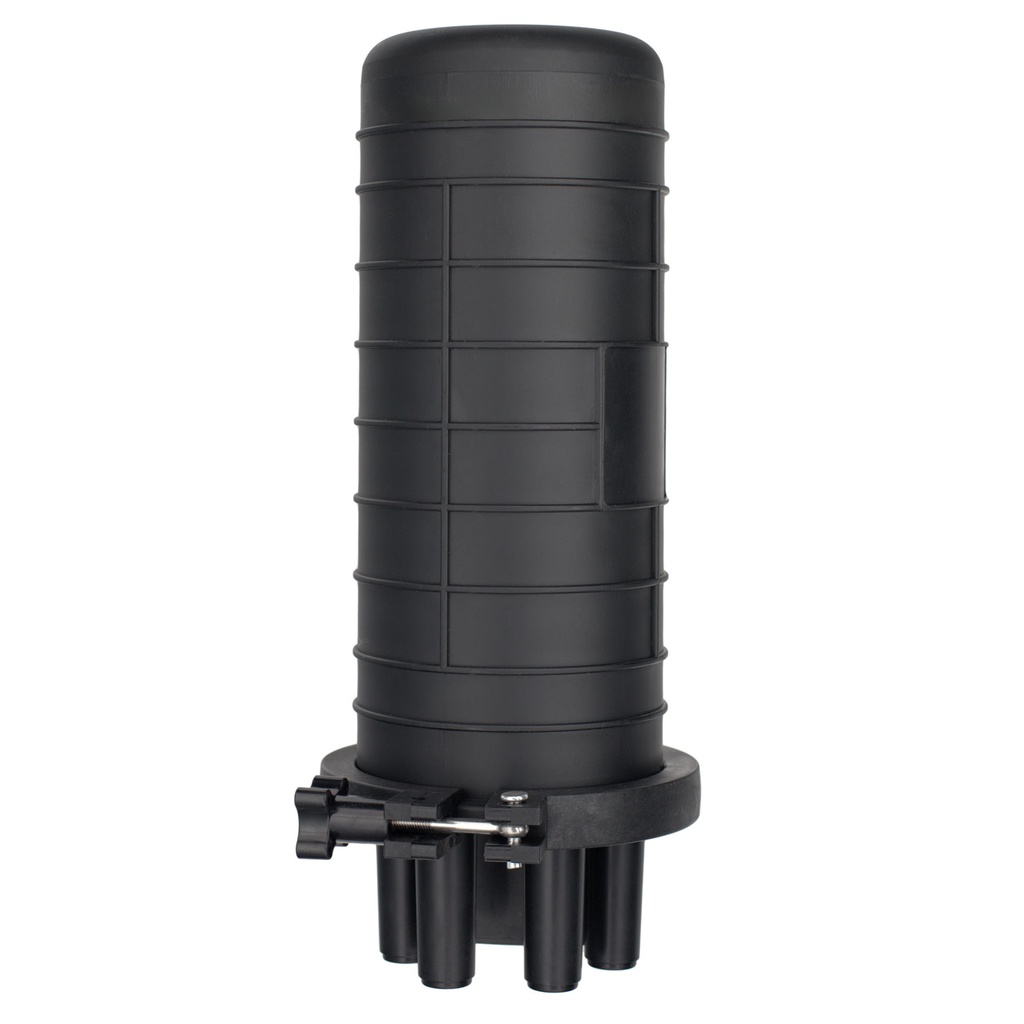 Manga de Empalme Tipo Domo Termocontraíble de Fibra Óptica para 48 Núcleos (BTSPC04B) con 2 Bandejas de 12 Empalmes, Kit de Montaje de Muro, (Negro)