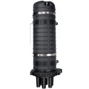 Manga de Empalme Tipo Domo Termocontraíble de Fibra Óptica para 144 Núcleos (BTSPC18B) con 6 Bandejas de 12 Empalmes, Válvula de Presión , Kit de Montaje de Pared y poste, (Negro)