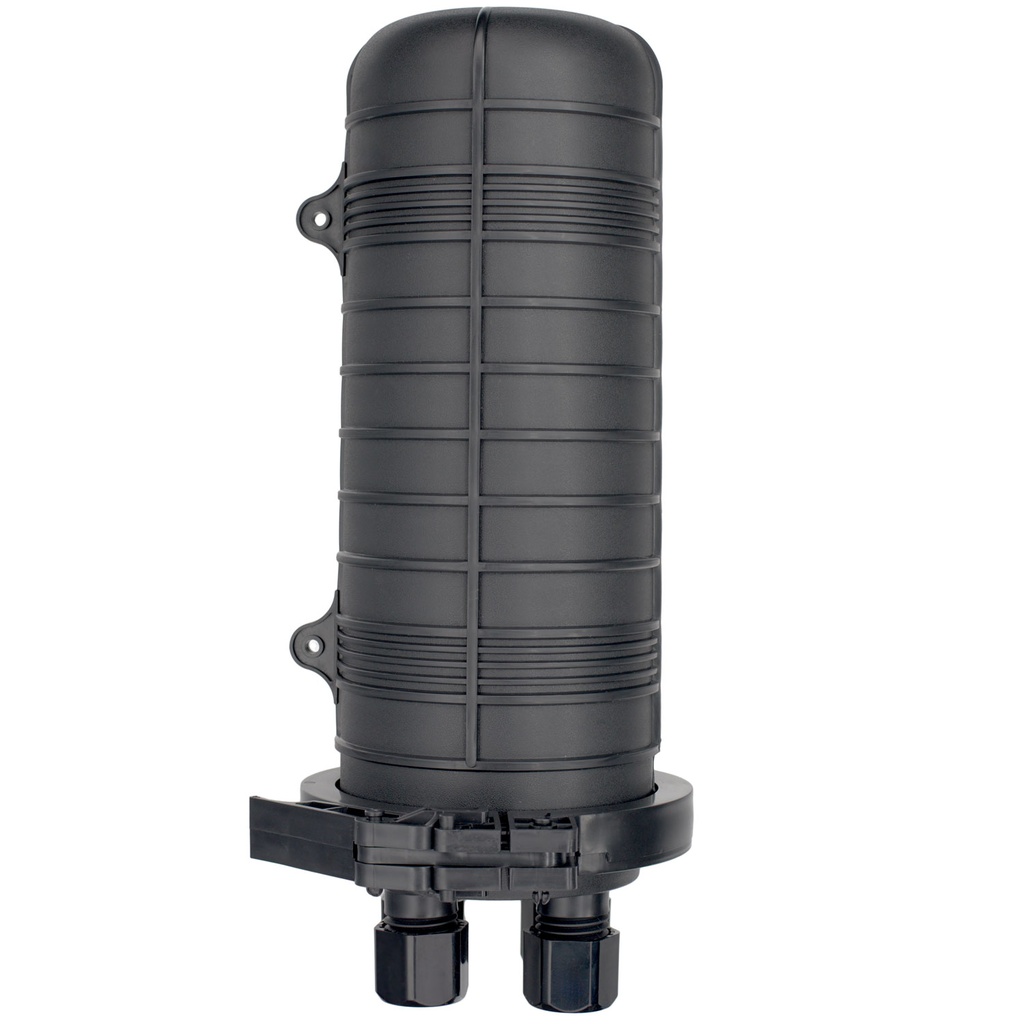 Manga de Empalme Tipo Domo Mecánico de Fibra Óptica para 96 Núcleos (BTSPC05B) con 4 Bandejas de 12 Empalmes, (Negro)