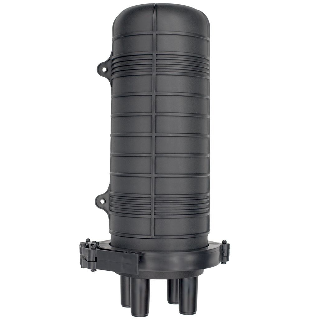 Manga de Empalme Tipo Domo Termocontraíble de Fibra Óptica para 96 Núcleos (BTSPC06B) con 4 Bandejas de 12 Empalmes, (Negro)