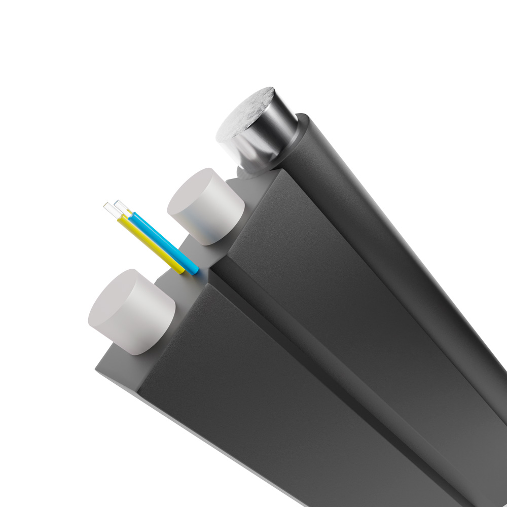 Cable Drop Figura 8 Beyondtech (Negro) - 2 Hilos - SM OS2 / 9/125 µm, G.657.A2 1 km