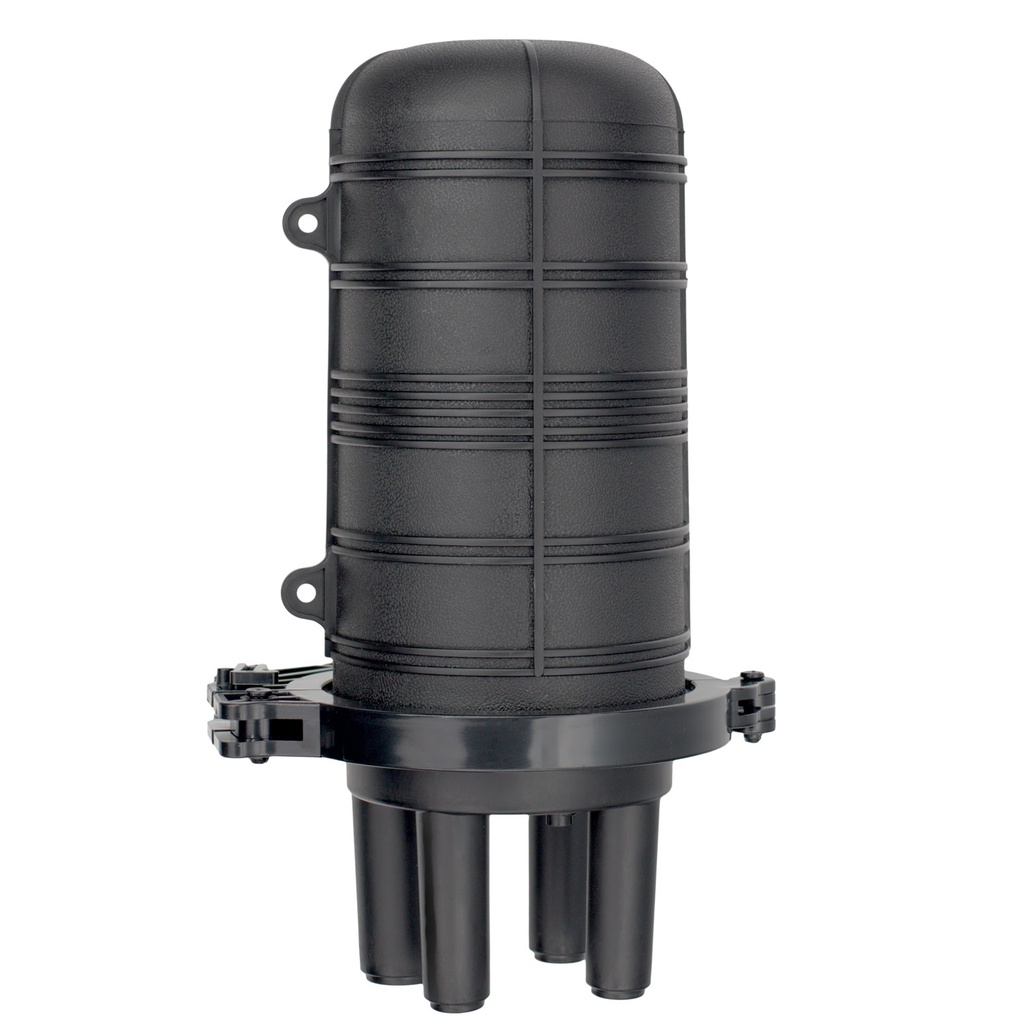 Manga de Empalme Tipo Domo Termocontraíble de Fibra Óptica para 48 Núcleos (BTSPC02B) con 4 Bandejas de 6 Empalmes, (Negro)