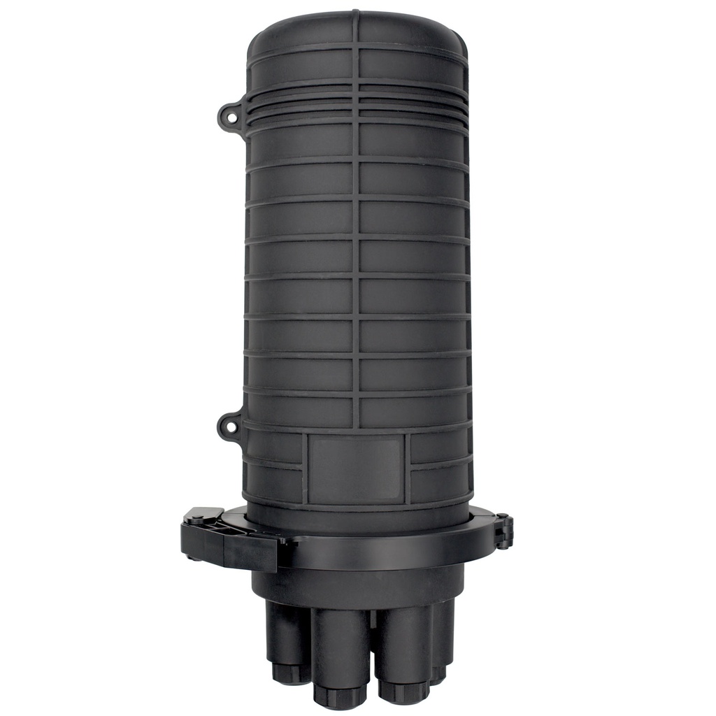 Manga de Empalme Tipo Domo Mecánico de Fibra Óptica para 144 Núcleos (BTSPC07B) con 6 Bandejas de 12 Empalmes, (Negro)