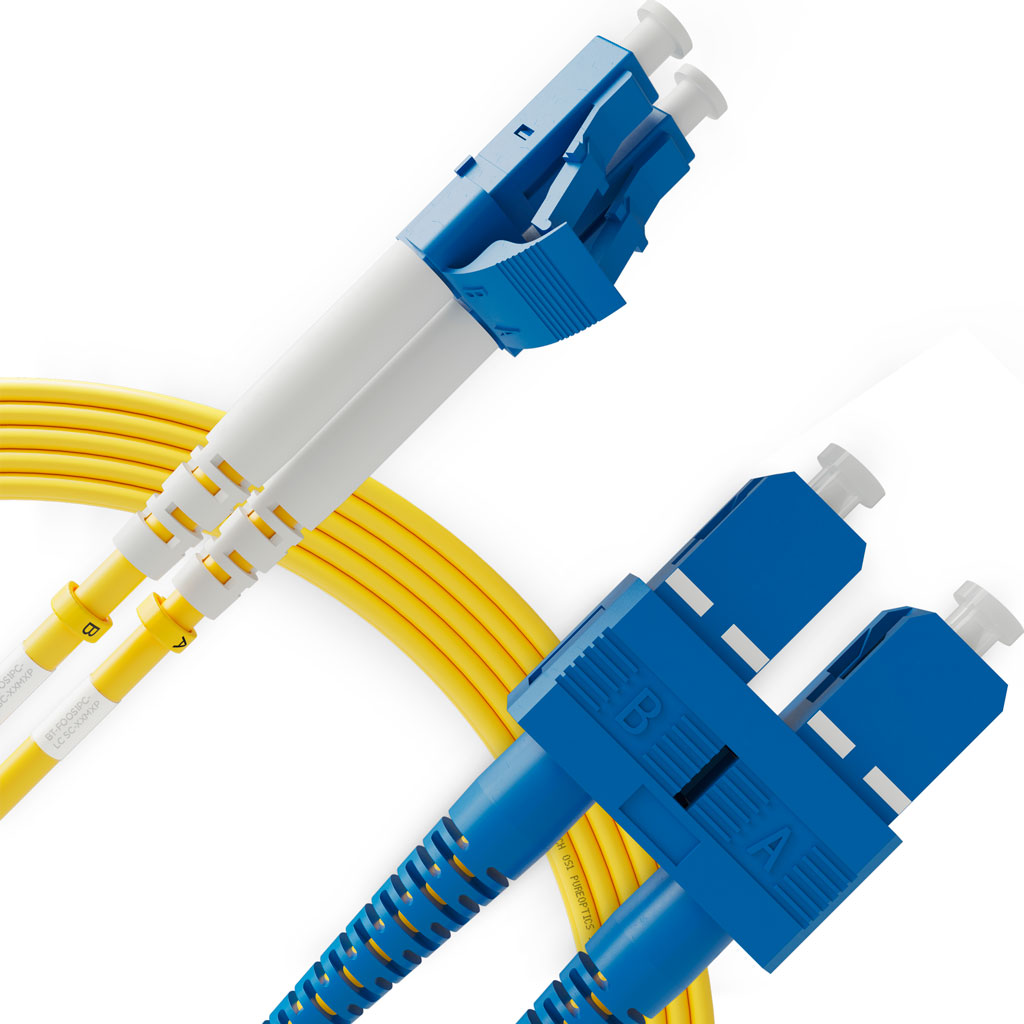 LC to SC Fiber Patch Cable Single Mode Duplex, UPC/UPC, OS2 9/125, 3.0mm LSZH  ( 1 Pack )