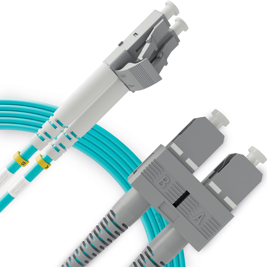 LC to SC Fiber Patch Cable Multi Mode Duplex, UPC/UPC, OM3 50/125, 3.0mm LSZH  ( 1 Pack )