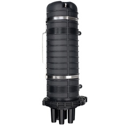 [BTSPC186131B] Manga de Empalme Tipo Domo Termocontraíble de Fibra Óptica para 144 Núcleos (BTSPC18B) con 6 Bandejas de 12 Empalmes, Válvula de Presión , Kit de Montaje de Pared y poste, (Negro)