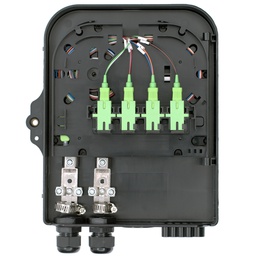 [BTFAT02118011DB] Fiber Access Terminal (BTFAT0211B) Black color,  loaded with , 8 X SC/APC - SC/APC - Simplex Adapters , 1 X 1:8 Spliters
