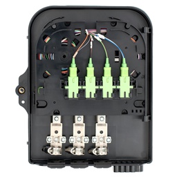 [BTFAT04118011DB] Terminal de Acceso de Fibra (BTFAT0411B) color negro, cargado con 8 adaptadores SC/APC - SC/APC - Simplex y 1 splitter 1:8.