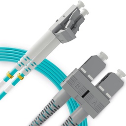 LC to SC Fiber Patch Cable Multi Mode Duplex, UPC/UPC, OM3 50/125, 3.0mm LSZH  ( 1 Pack )