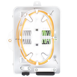[BTFAT0111401403W] Fiber Access Terminal (BTFAT0211W) White color loaded with , 8 X SC/APC - SC/APC - Simplex Adapters , 8 X OS2 1.5M (Yellow) Pigtails  (copia)