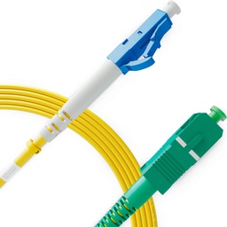 LC to SC Fiber Patch Cable Single Mode Simplex, UPC/APC, OS1 9/125, 3.0mm LSZH  ( 1 Pack )