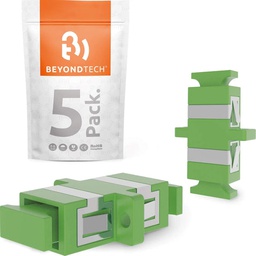 [BTASCASCASSM-GZFNS-5P] Fiber Optic SC to SC Adapter Singlemode APC Simplex - 5 Pack 