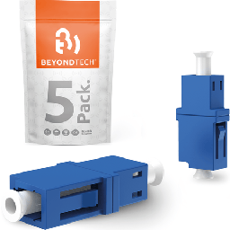 [BTALCULCUSSM-UZNFNS-5P] Fiber Optic LC to LC Adapter Singlemode UPC Simplex - 5 Pack 