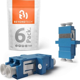 [BTALCULCUDSM-UZNFNS-6P] Fiber Optic LC to LC Coupler Singlemode UPC Duplex Horizontal - 6 Pack 